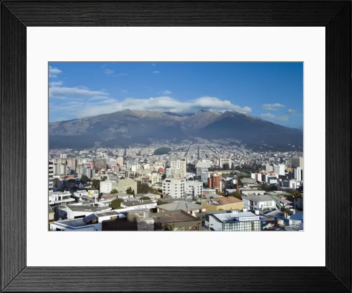 Framed Print : Pichincha Volcano and Quito skyline, Ecuador Framed Print : Pichincha Volcano and Quito skyline, Ecuador