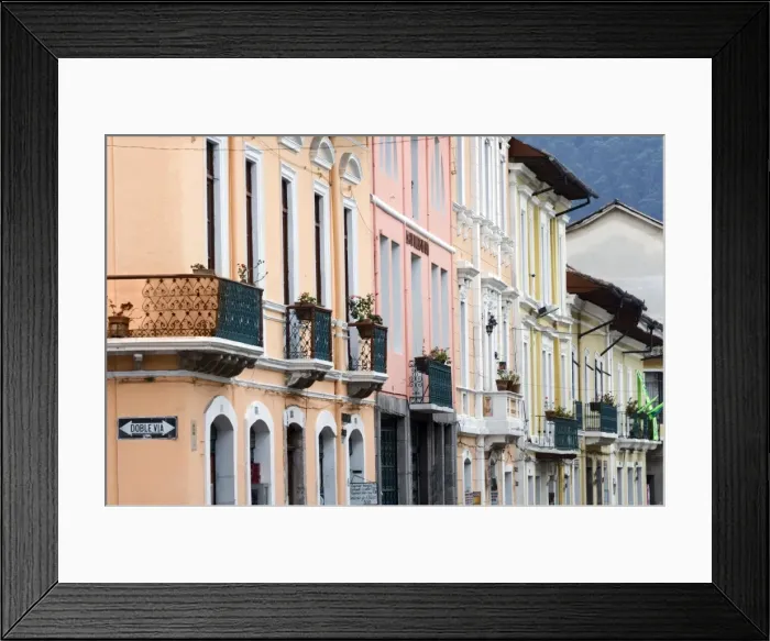 Framed Print : Colourful colonial architecture, Quito, Ecuador Framed Print : Colourful colonial architecture, Quito, Ecuador
