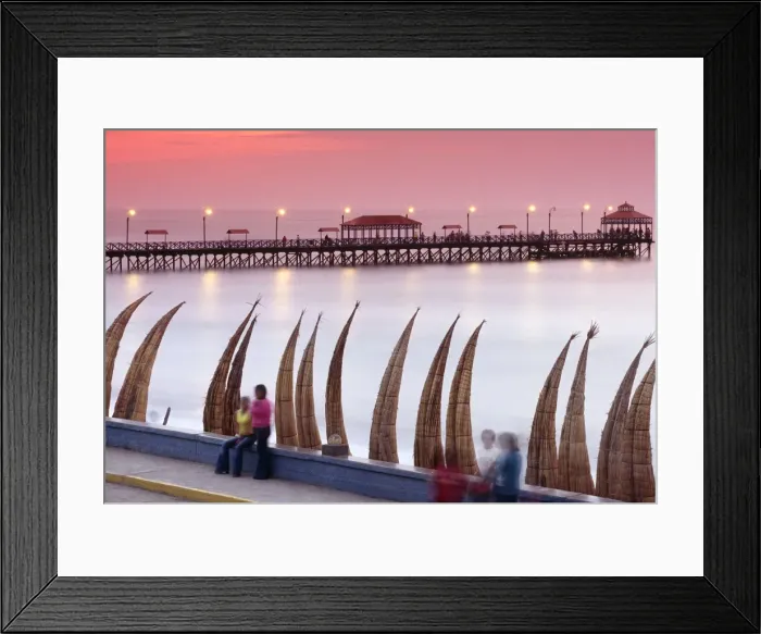 Framed Print : Waterfront scene at Huanchaco in northern Peru Framed Print : Waterfront scene at Huanchaco in northern Peru