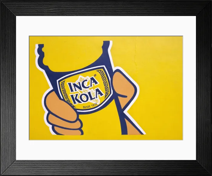 Framed Print : A painted sign for Inca Kola Framed Print : A painted sign for Inca Kola