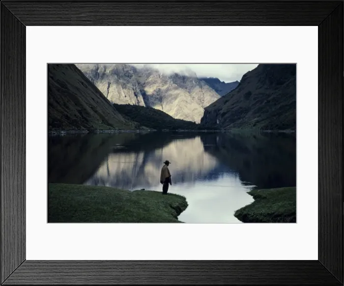 Framed Print : A high lake in the Vilcabamba range; at the waters Framed Print : A high lake in the Vilcabamba range; at the waters