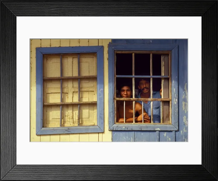 Framed Print : Gold panners looking out of the window Framed Print : Gold panners looking out of the window