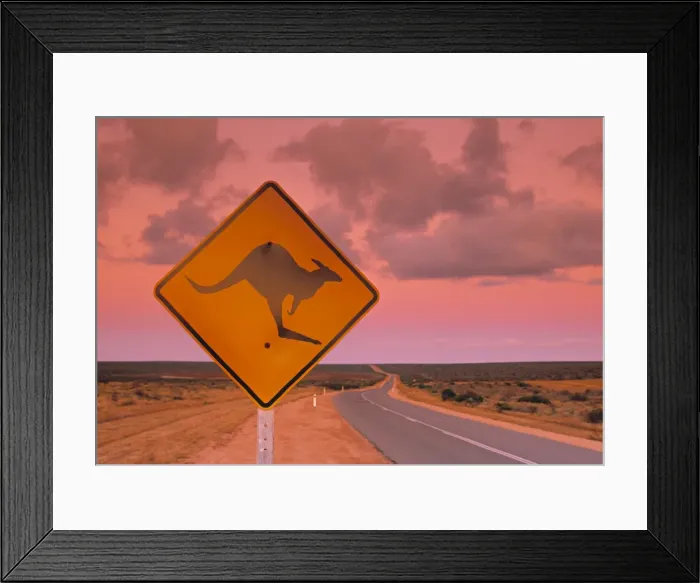 Framed Print : Road Sign, Shark Bay national park Framed Print : Road Sign, Shark Bay national park