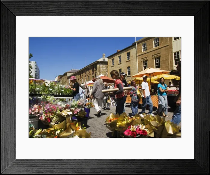Framed Print : Australia, Tasmania, Hobart, Salamanca Street Framed Print : Australia, Tasmania, Hobart, Salamanca Street
