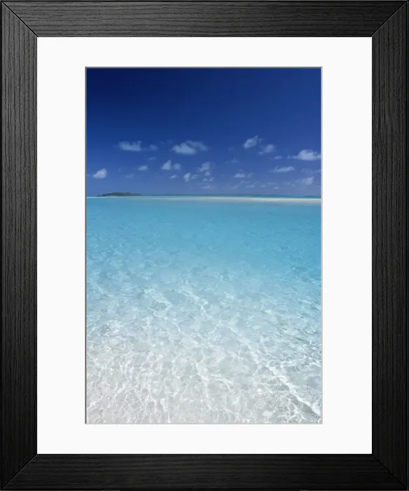 Framed Print : Aitutaki Lagoon, Aitutaki, Polynesia  /  South Pacific, Cook Islands