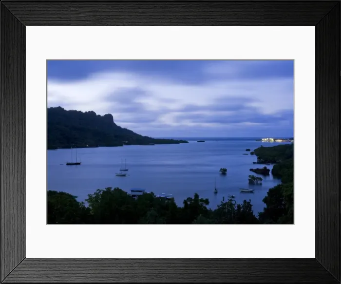 Framed Print : Kolonia Harbour Framed Print : Kolonia Harbour