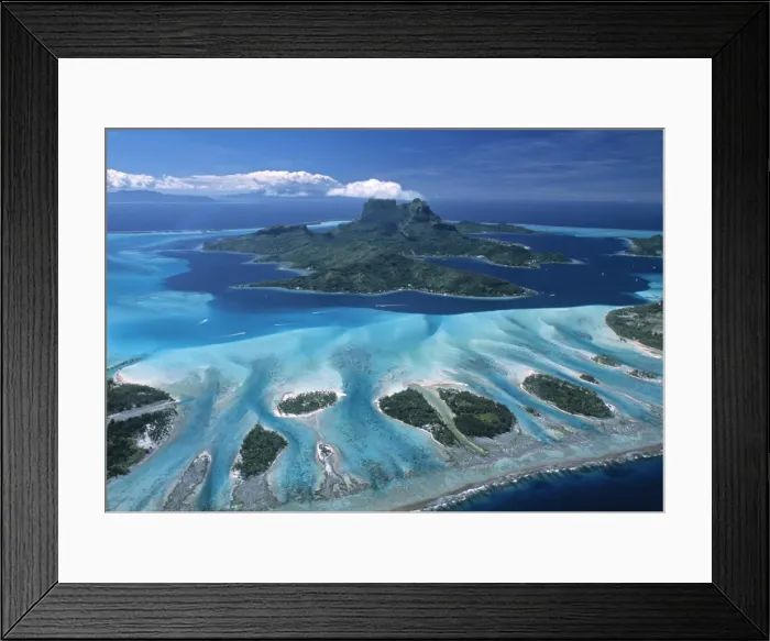 Framed Print : Aerial view over Bora Bora Framed Print : Aerial view over Bora Bora