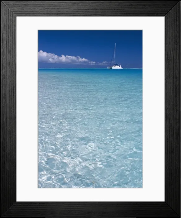 Framed Print : Sailboats inside the lagoon of Bora Bora, French Polynesia Framed Print : Sailboats inside the lagoon of Bora Bora, French Polynesia