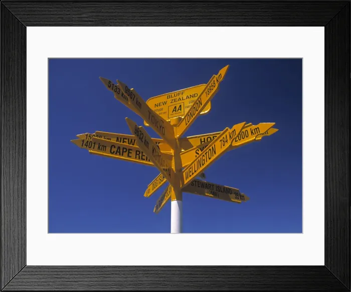 Framed Print : Signpost, Bluff Framed Print : Signpost, Bluff