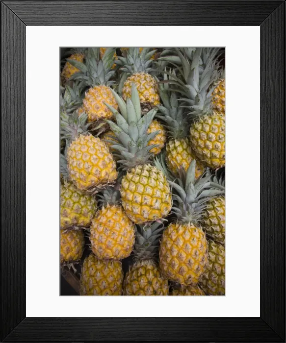 Framed Print : Reunion Island, St-Paul, Seafront Market, pineapples Framed Print : Reunion Island, St-Paul, Seafront Market, pineapples