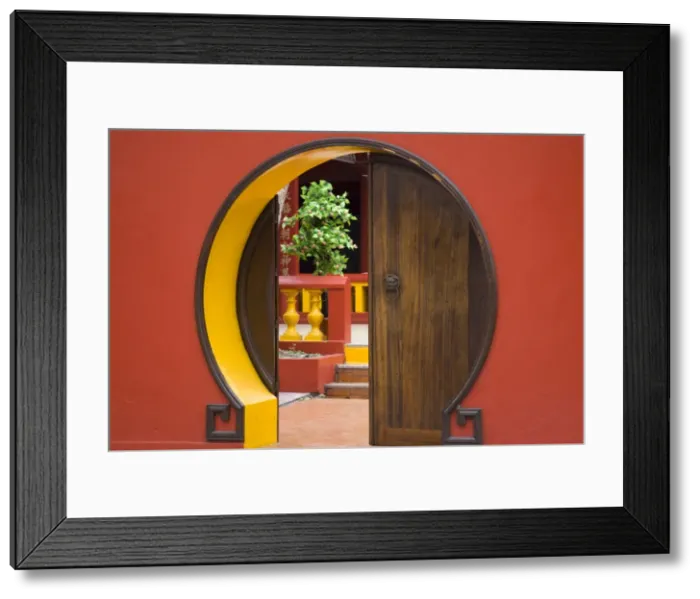 Framed Print : Reunion Island, St-Pierre, Chinese temple doorway Framed Print : Reunion Island, St-Pierre, Chinese temple doorway