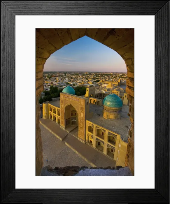 Framed Print : Mir-i-arab Madrassah from Kalon minaret, Bukhara, Uzbekistan