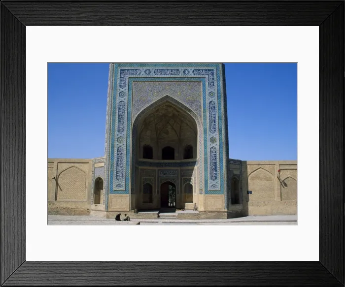 Framed Print : Uzbek men sit outside The Kalan Mosque Framed Print : Uzbek men sit outside The Kalan Mosque
