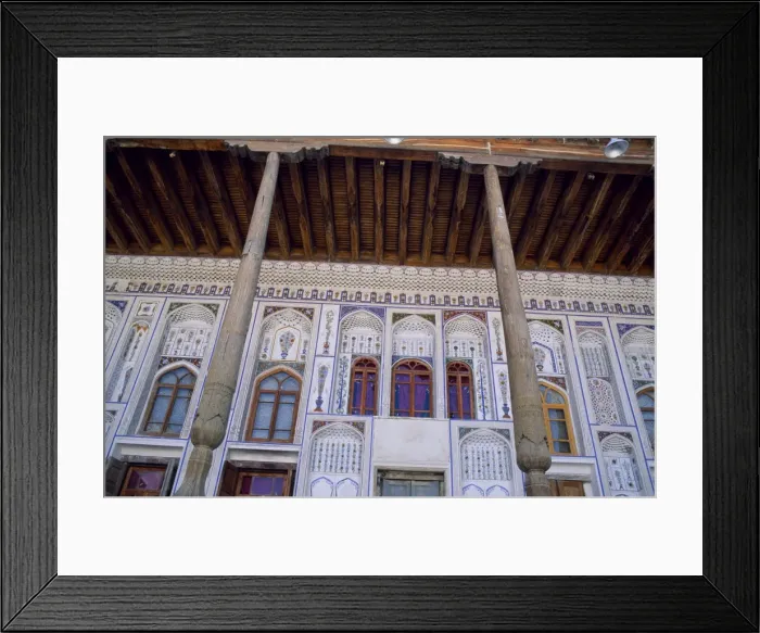 Framed Print : The elaborate tiled facade of Fayzulla Khujayev House Framed Print : The elaborate tiled facade of Fayzulla Khujayev House