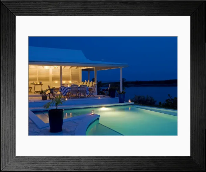 Framed Print : The infinity pool at Little Whale Cay lit Framed Print : The infinity pool at Little Whale Cay lit