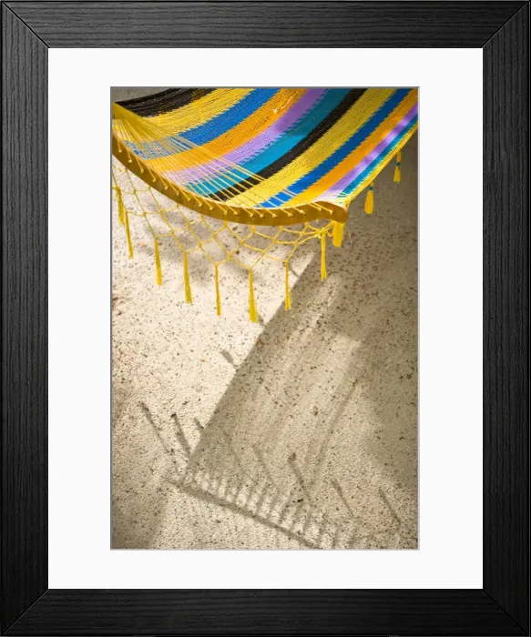 Framed Print : Hammock on beach, Caye Caulker, Belize Framed Print : Hammock on beach, Caye Caulker, Belize