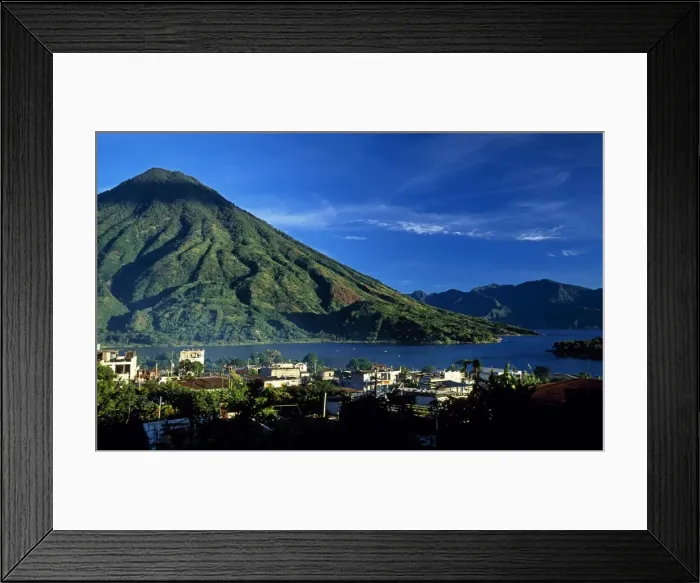 Framed Print : View of Lake Atitlan and Atitlan volcano from the town of San Lucas Framed Print : View of Lake Atitlan and Atitlan volcano from the town of San Lucas