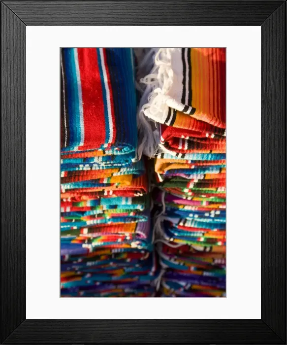 Framed Print : Blankets in market Framed Print : Blankets in market