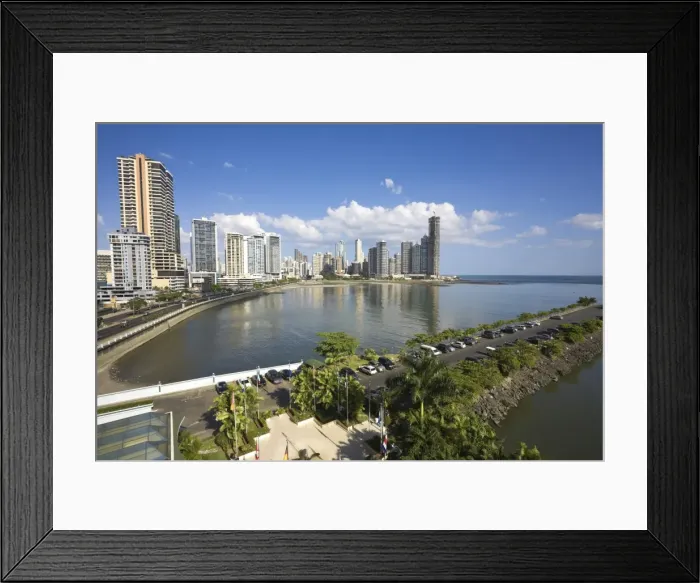 Framed Print : Panama, Panama City, Avenue Balboa and Punta Paitilla Framed Print : Panama, Panama City, Avenue Balboa and Punta Paitilla
