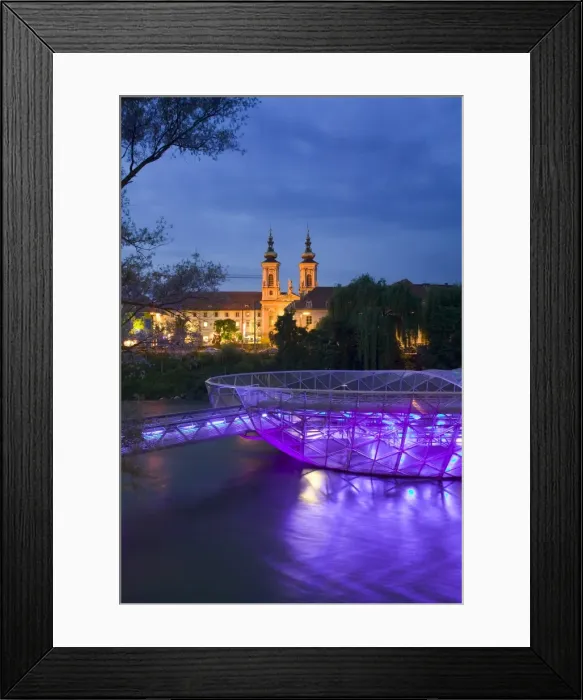 Framed Print : Mur Insel & Mariahilfkirche Church, Graz, Styria, Austria Framed Print : Mur Insel & Mariahilfkirche Church, Graz, Styria, Austria