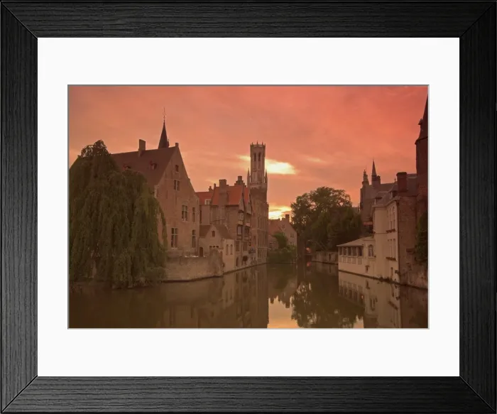 Framed Print : Belfort (Belfry) and River Dijver, Bruges, Belgium Framed Print : Belfort (Belfry) and River Dijver, Bruges, Belgium