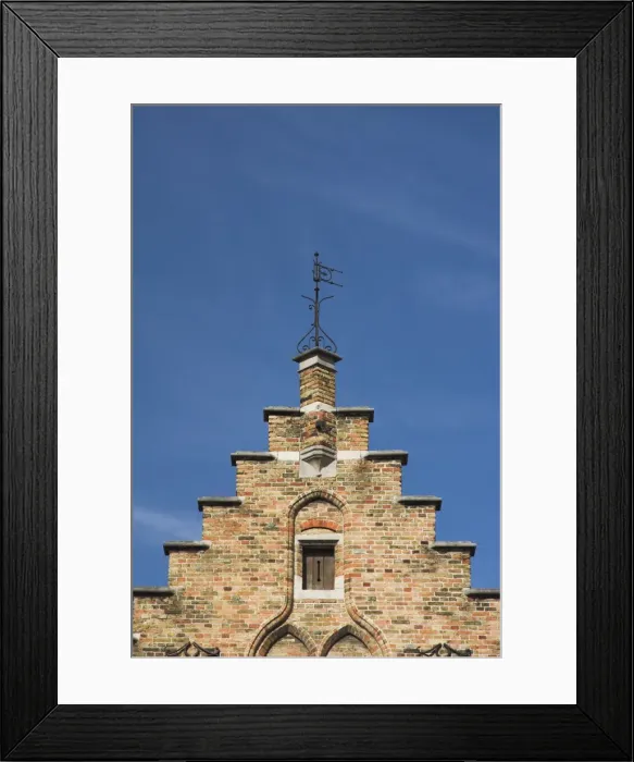 Framed Print : Gabled building, Bruges, Flanders, Belgium Framed Print : Gabled building, Bruges, Flanders, Belgium