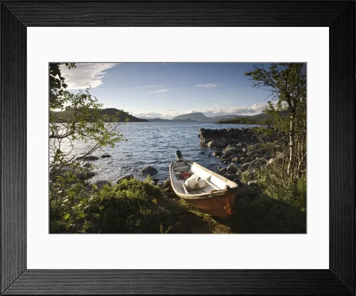 Framed Print : Boat on Lake Kilpisjarvi Framed Print : Boat on Lake Kilpisjarvi