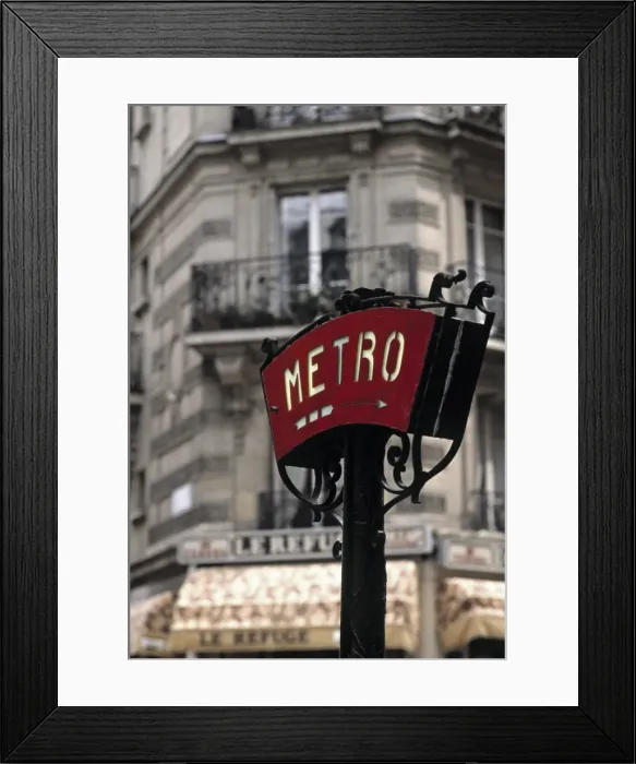 Framed Print : Metro Sign Framed Print : Metro Sign