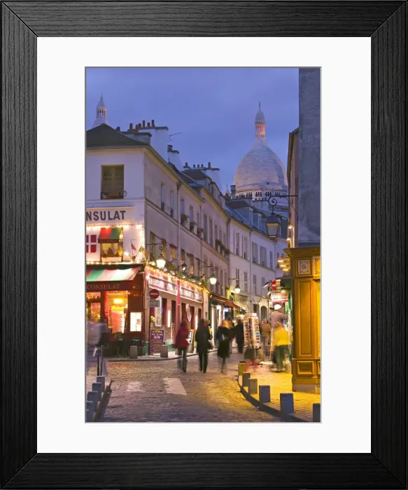 Framed Print : Rue Norvins & Sacre Coeur, Montmartre, Paris, France Framed Print : Rue Norvins & Sacre Coeur, Montmartre, Paris, France
