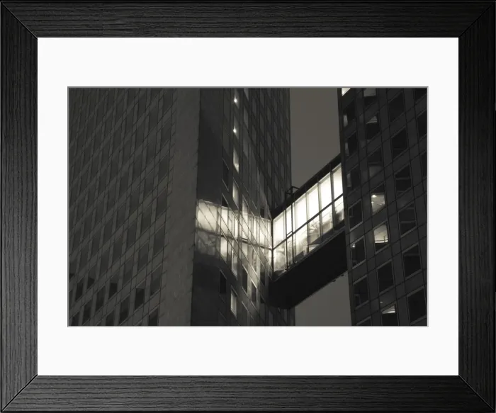 Framed Print : France, Paris, La Defense, lit building passageway