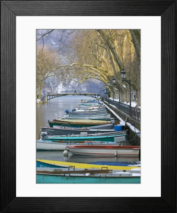 Framed Print : Boats along Canal du Vasse, Annecy, Haute-Savoie, France Framed Print : Boats along Canal du Vasse, Annecy, Haute-Savoie, France