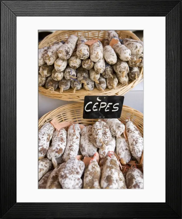 Framed Print : Sausages at Market Day Framed Print : Sausages at Market Day