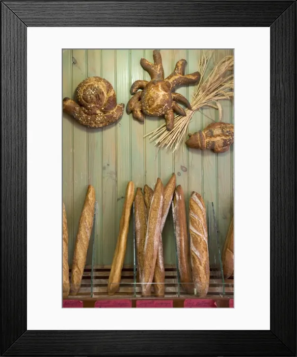 Framed Print : Baguettes in a Boulangerie, Sarlat, Dordogne, France