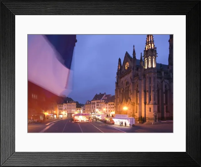 Framed Print : Place de la Reunion & Temple St-Etienne Church Framed Print : Place de la Reunion & Temple St-Etienne Church