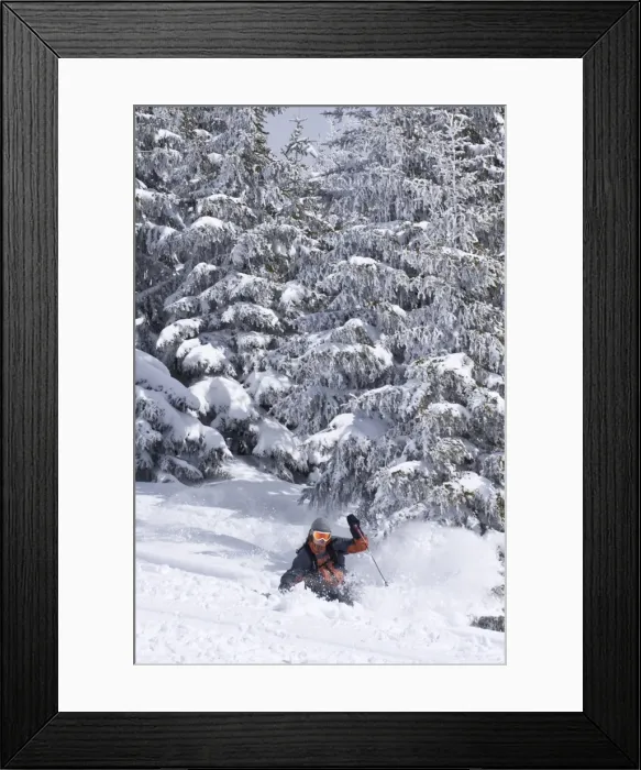 Framed Print : Skiers on the Argentiere Glacier, Chamonix, France (MR)