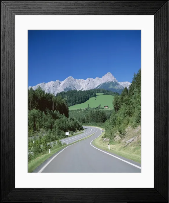 Framed Print : Empty Road & Alps Mountains, Germany Framed Print : Empty Road & Alps Mountains, Germany