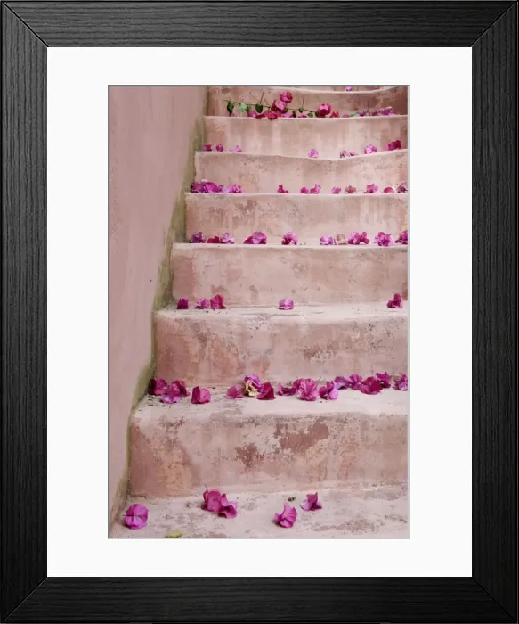 Framed Print : Spring Flowers on Staircase, Hania, Hania Province, Crete, Greece Framed Print : Spring Flowers on Staircase, Hania, Hania Province, Crete, Greece