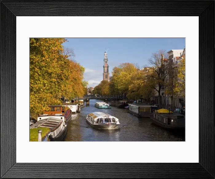 Framed Print : Holland, Amsterdam, Prinsengracht, Westerkerk church