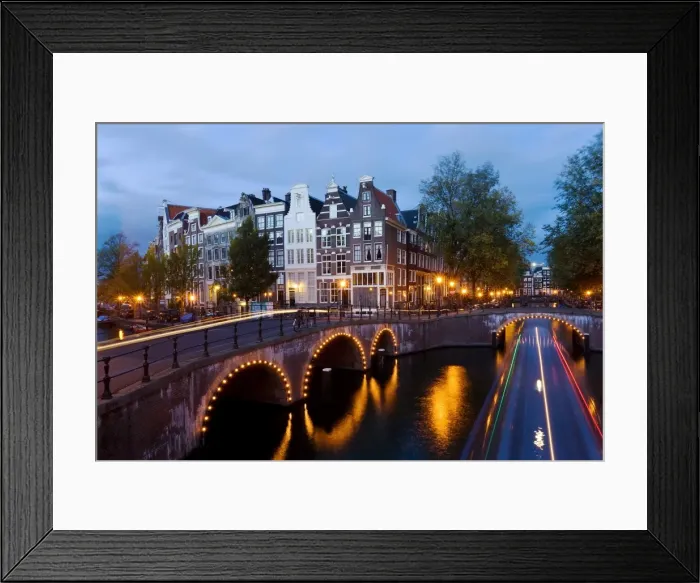 Framed Print : Holland, Amsterdam, Keizersgracht and Leidesegracht canals