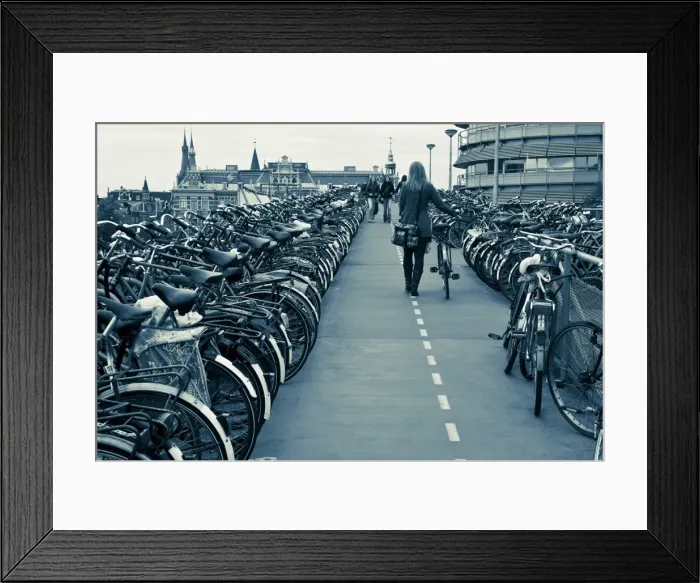 Framed Print : Holland, Amsterdam, Bicycle park outside the main train station Framed Print : Holland, Amsterdam, Bicycle park outside the main train station