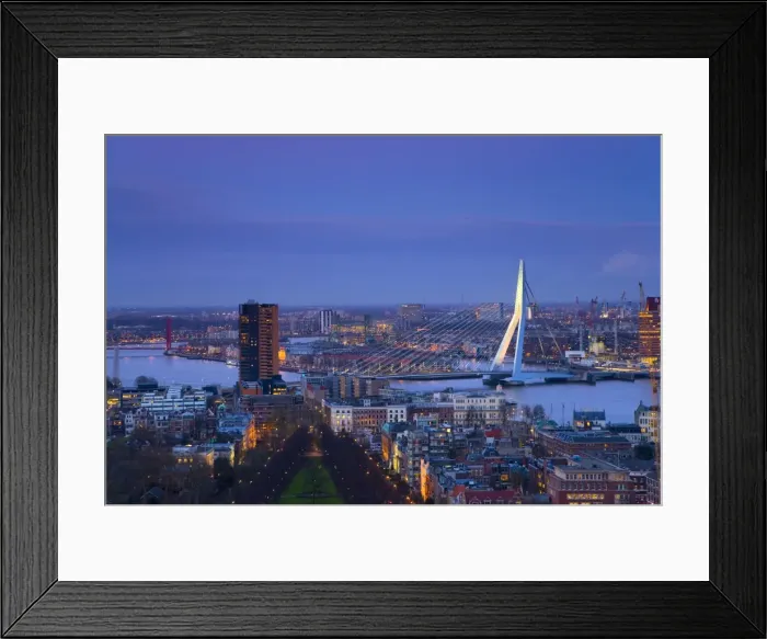 Framed Print : Rotterdam & Erasmus Bridge from Euromast tower, Rotterdam, Holland Framed Print : Rotterdam & Erasmus Bridge from Euromast tower, Rotterdam, Holland