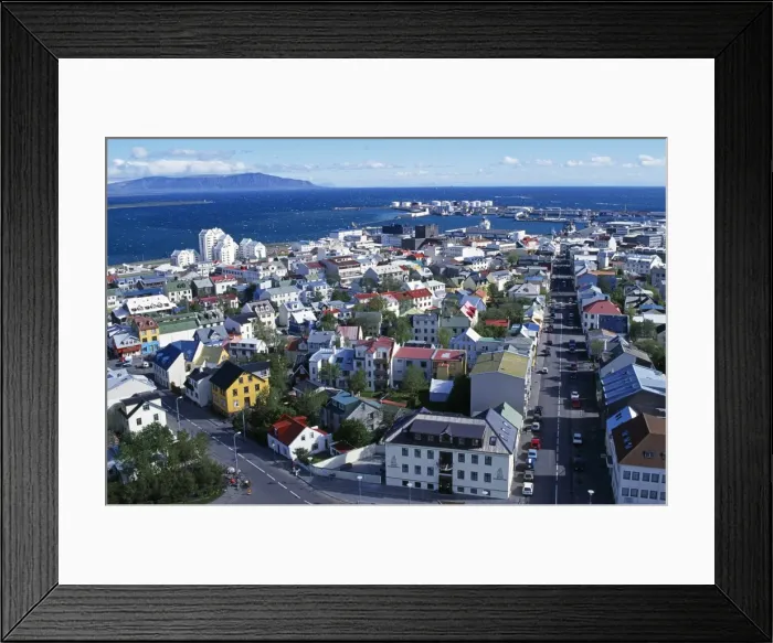 Framed Print : Views from the top of Hallgrimskirkja, looking over Reykjavik Framed Print : Views from the top of Hallgrimskirkja, looking over Reykjavik
