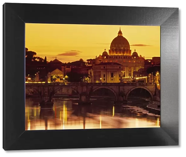 St Peters Basilica & Ponte Saint Angelo, Rome, Italy