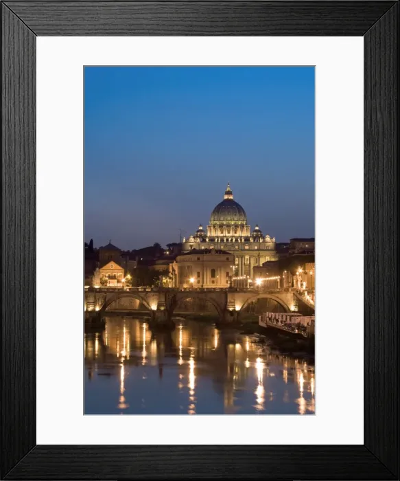 Framed Print : St Peters Basilica and Ponte Sant Angelo