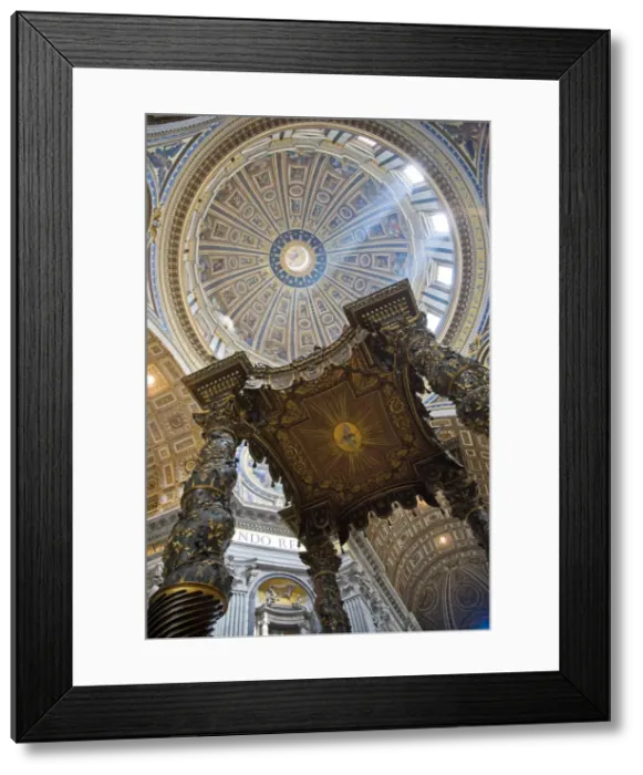Framed Print : Detail of Berninis Baroque baldachin Framed Print : Detail of Berninis Baroque baldachin