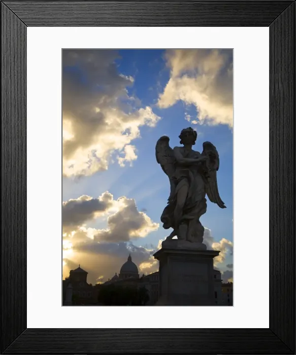 Framed Print : Sant Angelo Bridge Detail & St Framed Print : Sant Angelo Bridge Detail & St