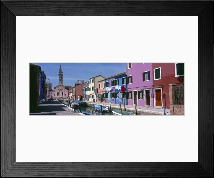 Framed Print : San Martino Church & Canal, Burano, Venice, Veneto, Italy Framed Print : San Martino Church & Canal, Burano, Venice, Veneto, Italy