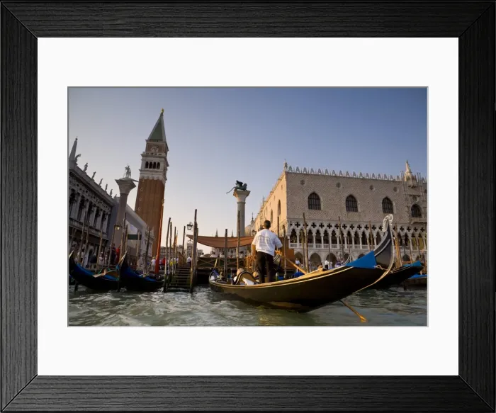 Framed Print : Gondolas & St Framed Print : Gondolas & St
