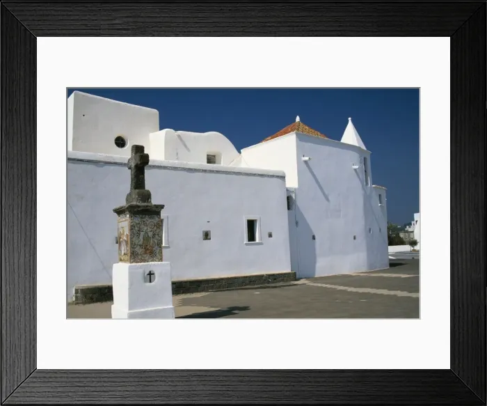 Framed Print : The Chiesa Soccorso at Forio a landmark whitewashed Framed Print : The Chiesa Soccorso at Forio a landmark whitewashed