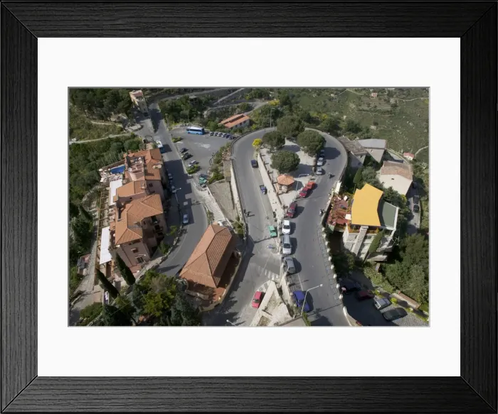 Framed Print : Winding road, Castelmola Village, Taormina, Sicily, Italy Framed Print : Winding road, Castelmola Village, Taormina, Sicily, Italy